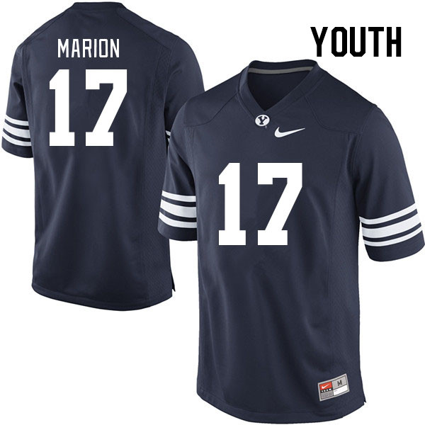 Youth #17 Keelan Marion BYU Cougars College Football Jerseys Stitched Sale-Navy